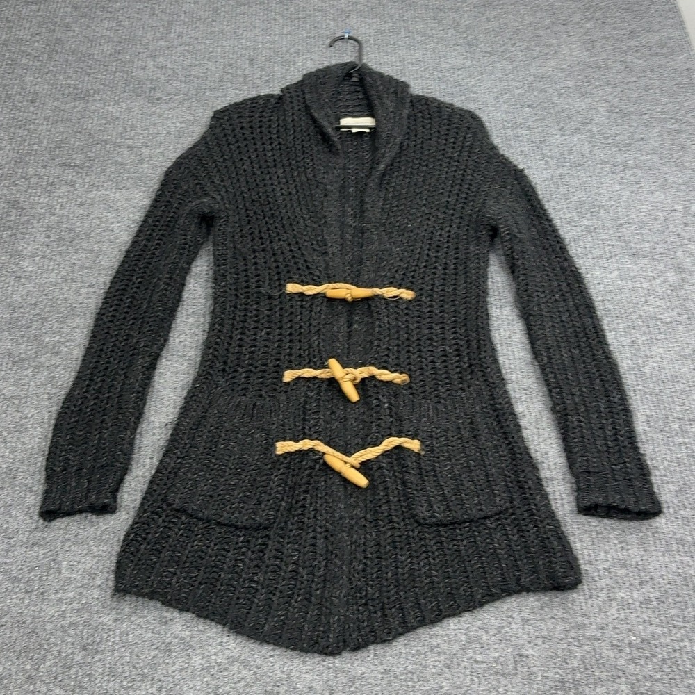 Denim & Supply Ralph Lauren Cardigan Womens XS Charcoal Cotton Toggle Sweater